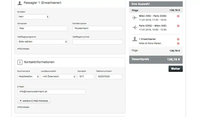 Schritt 4: Achte darauf, dass das Vergleichsangebot die exakt selben Optionen beinhaltet
